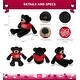 preview thumbnail 2 of 4, DolliBu I LOVE YOU Super Soft Long Leg Black Bear with Red Shirt - 10.5 inches