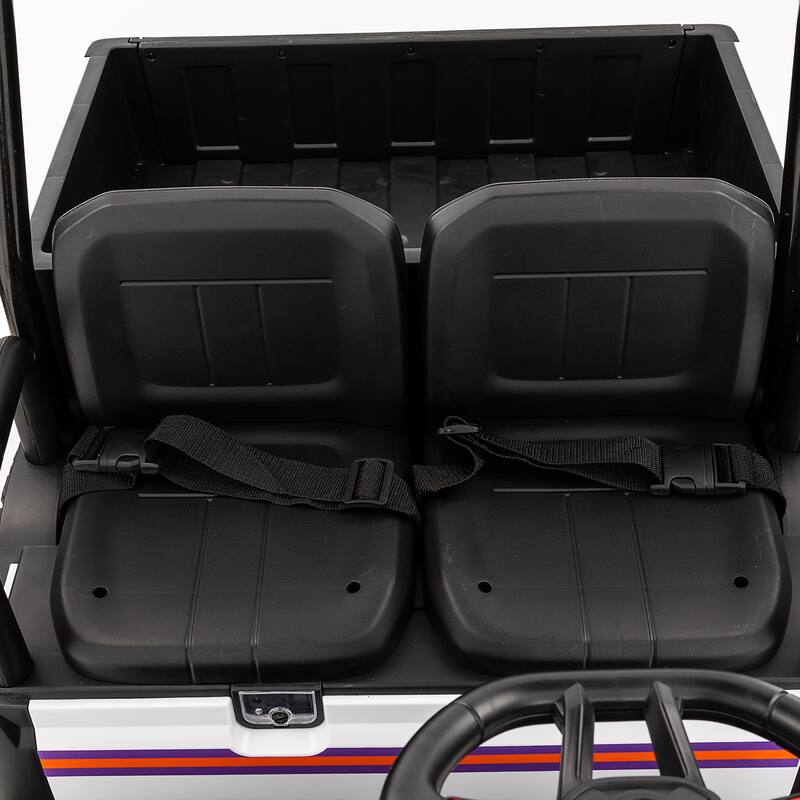 24V Kids Electric Ride-On Track with Dual Seats, Remote Control, Bluetooth Audio, and 4-Wheel Suspension