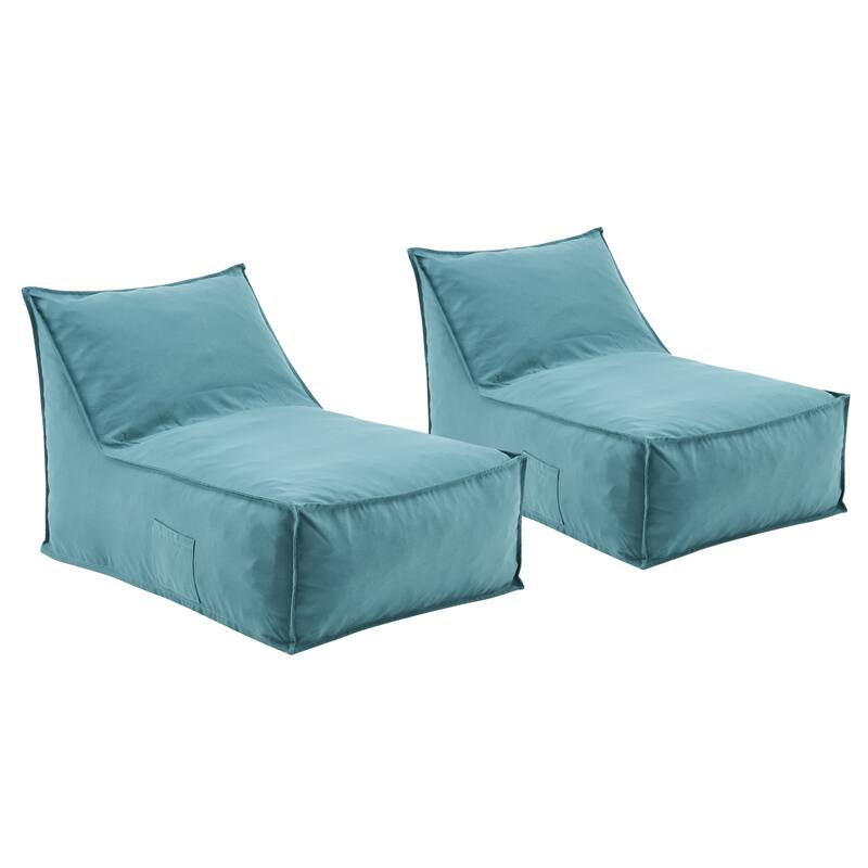 Christopher Knight Home- Carter Outdoor Fabric Bean Bag Lounge Chair - Teal_Set of 2
