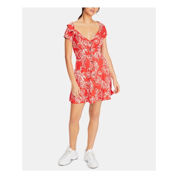 free people red lace dress