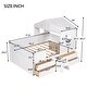 preview thumbnail 13 of 15, Full Size House Low Loft Bed with 4 Storage Drawers, Sturdy Pine Wood Bedframe with Full-Length Guardrails for Kids Bedroom