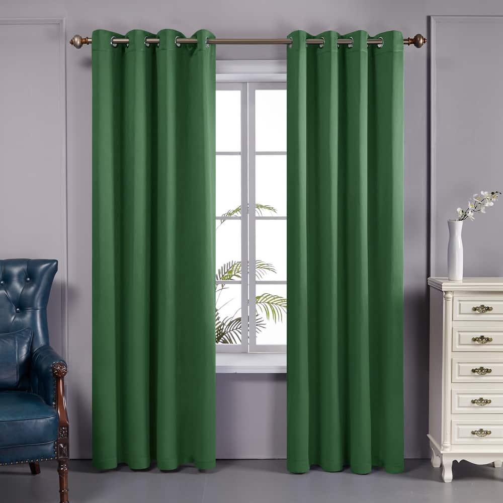 Deconovo 100 Percent Blackout Double Layers Lined Curtain (2 Panel)