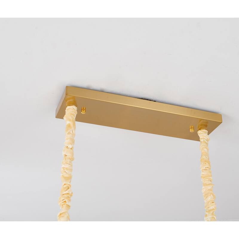 12-Light Gold Metal Chandelier With Clear Crystal