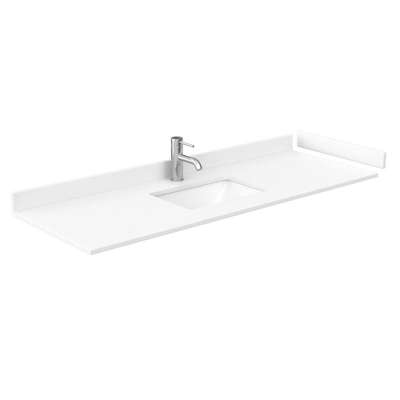 Strada 60-Inch Single Vanity Set, Cultured Marble Top, 58-Inch Mirror