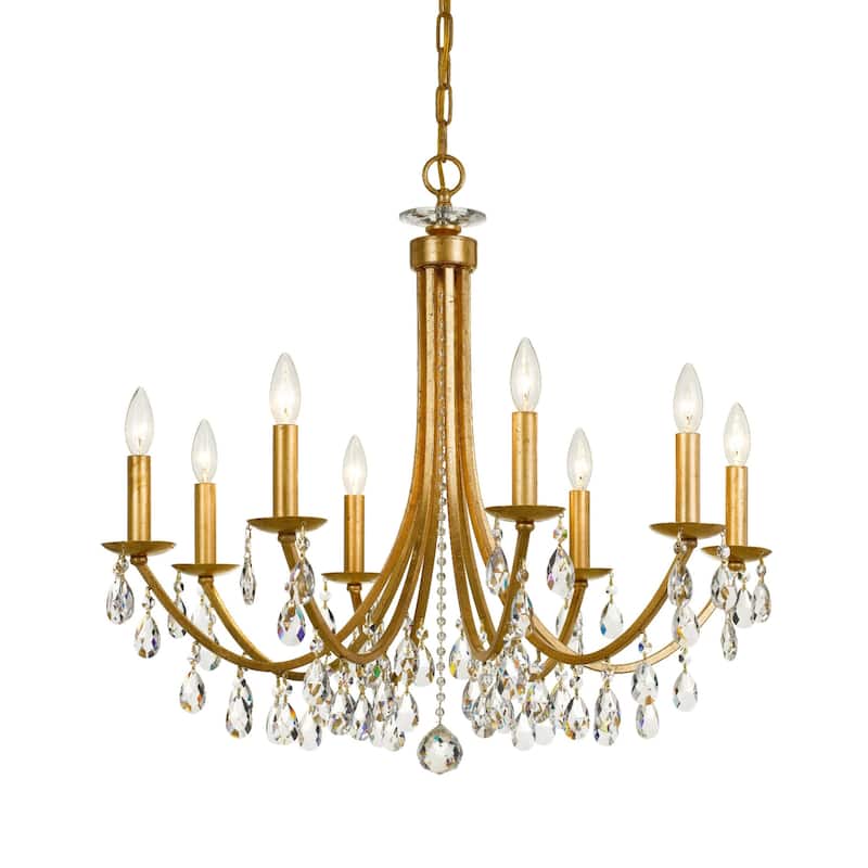 Crystorama Lighting Group Bridgehampton 8 Light 28" Wide Crystal - Antique Gold