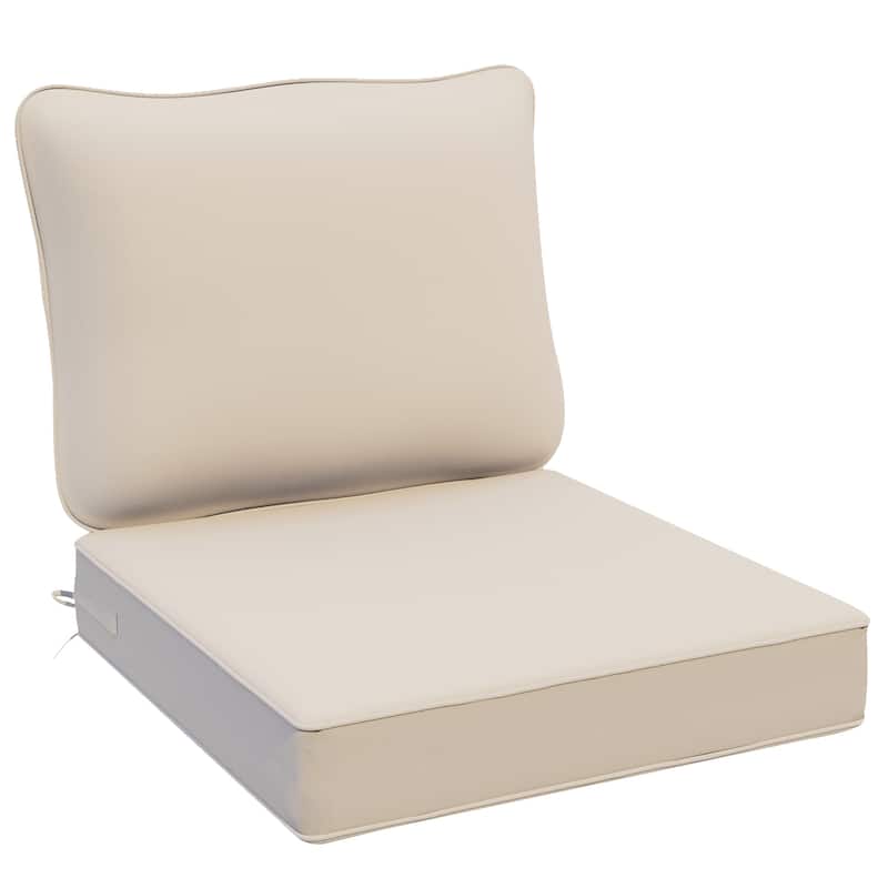 24"x24"x5"Waterproof Outdoor Deep Seat Cushion Set for Patio Furniture - 1 Count - Beige