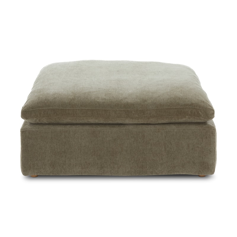 Aurelle Home Corbin Modern Modular Sectional Piece - Ottoman - Resist Perfromance Desert Sage