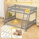 preview thumbnail 15 of 14, Twin Over Full Low Bunk Bed with Reversible Ladder, Space-Saving Design, Sturdy Frame