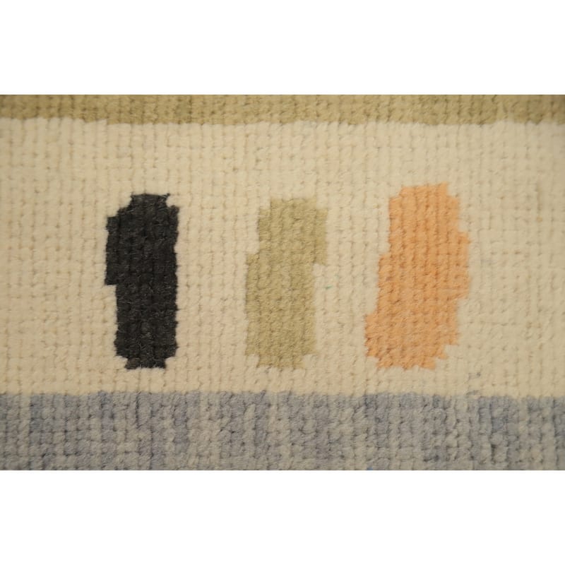 Hand Knotted Oriental 100% Wool Carpet Modern Geometric Multi-Colored Gabbeh Area Rug - 13' 0'' X 10' 2''