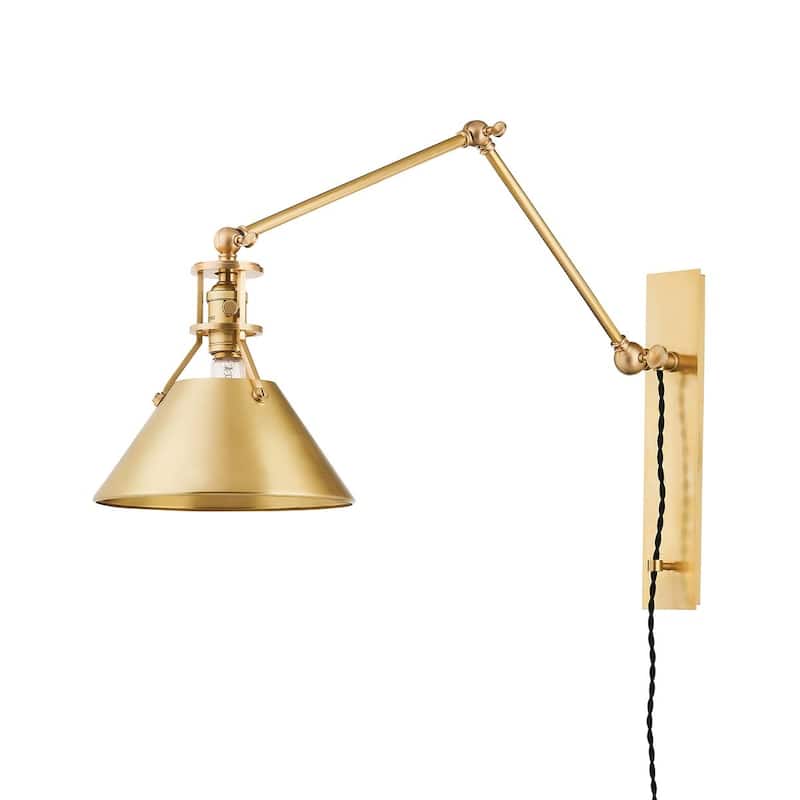 Hudson Valley Lighting Metal No.2 Single Light 23" Tall Wall Lamp - Aged Brass
