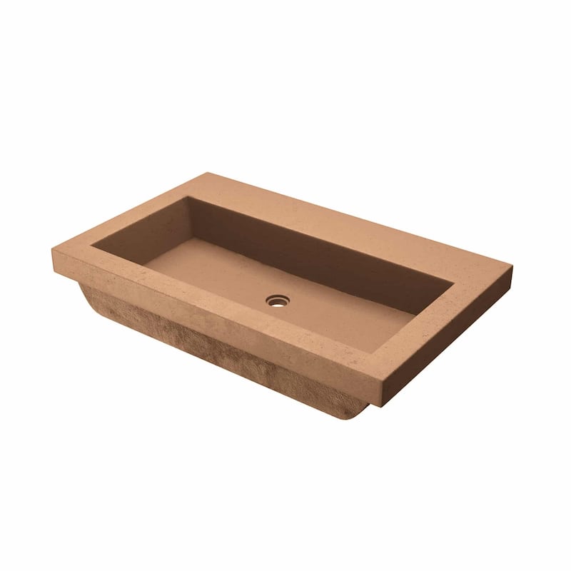 30" NativeStone Trough Drop-in Rectangular Bathroom Sink