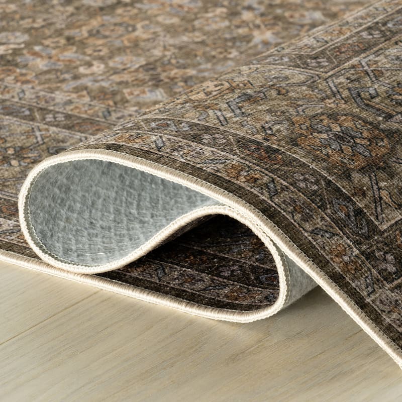 Nuloom Serelith Traditional Floral Washable Area Rug