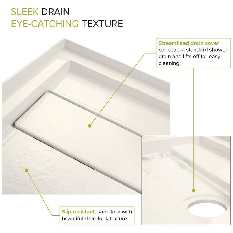 Transolid TRS_FLU6032L FLU-Series 60" x 32" Rectangular Shower Base