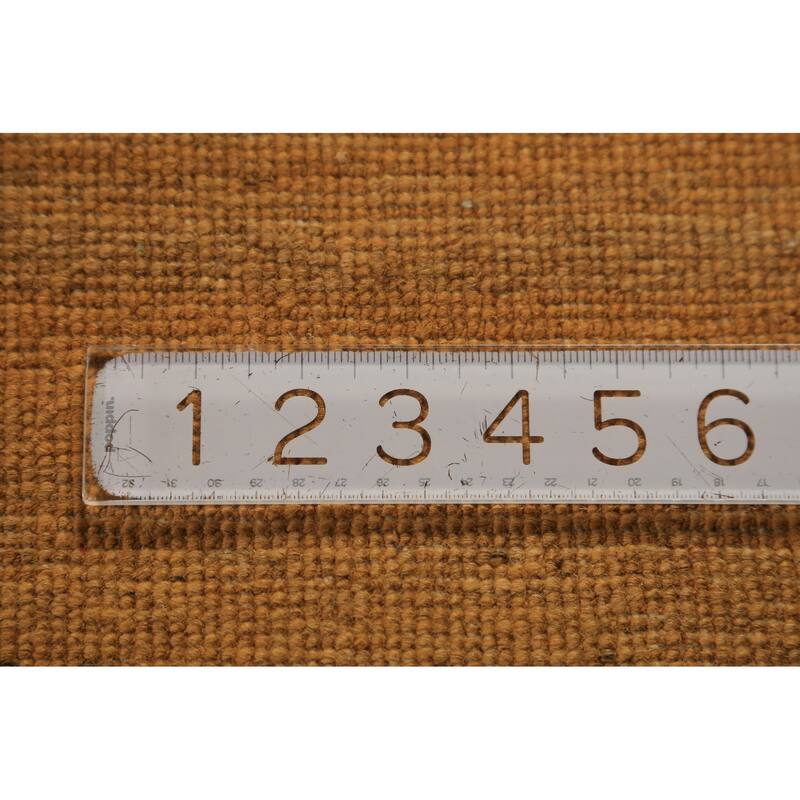 Orange Yellow Modern Gabbeh Oriental Area Rug Hand-Knotted Wool Carpet - 5'3" x 8'1"