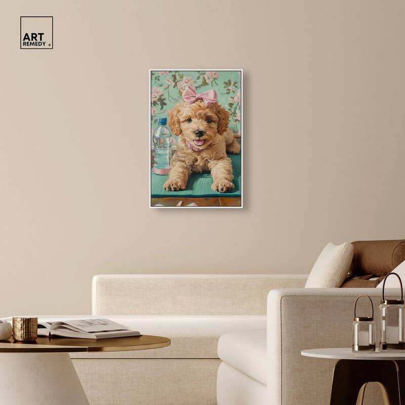 Goldendoodle Dainty Yoga Canvas by Art Remedy