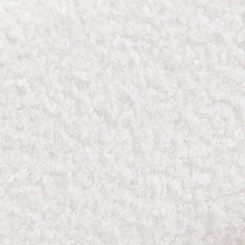 White Bouclé Floating Bed with Ambient Light