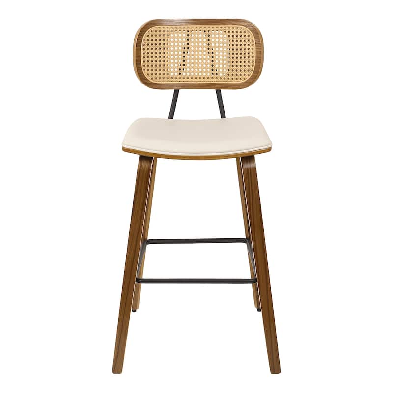 26" Upholstered Wood Counter Height Bar Stools - 17.7"W x 19.5"D x 35.1"H