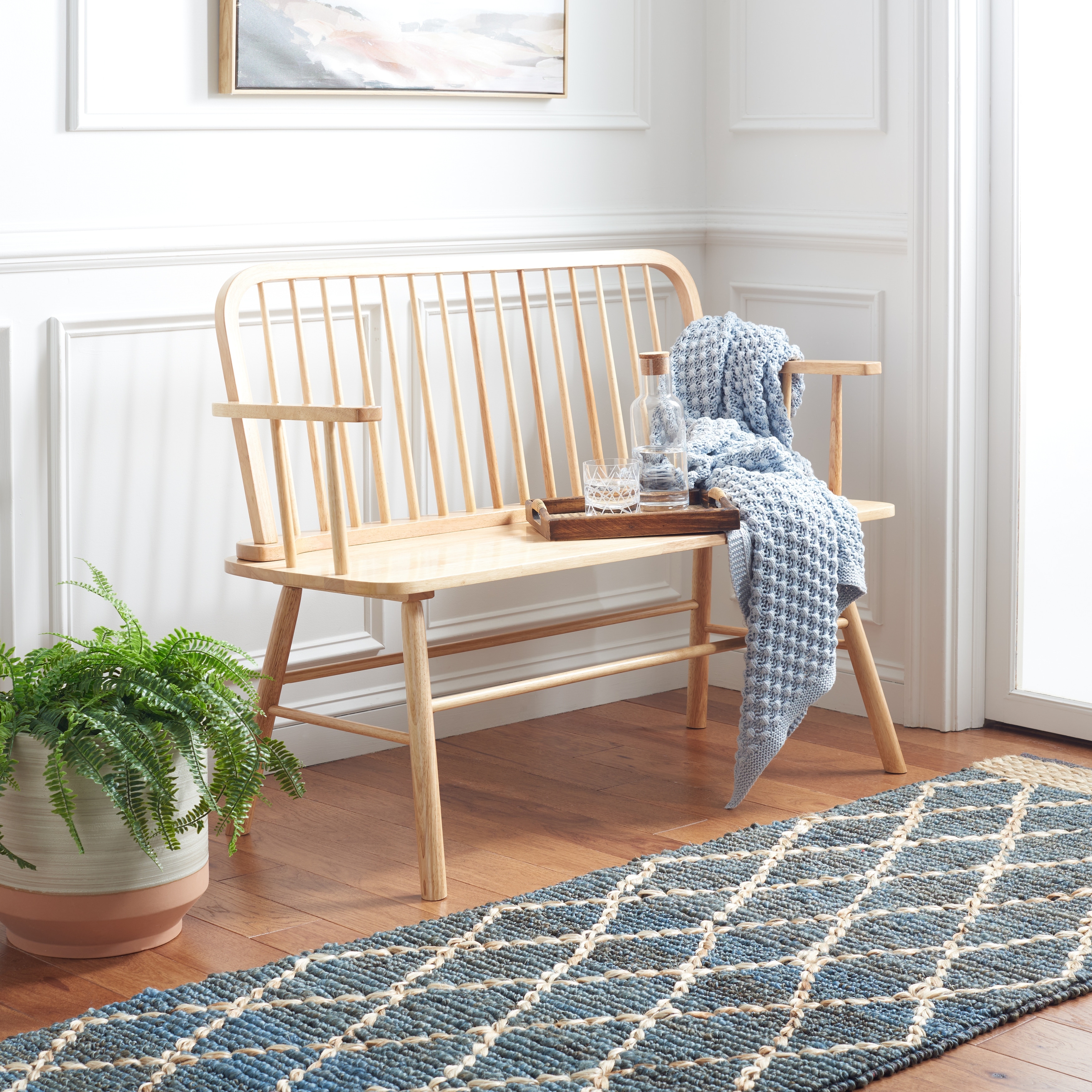 Farmhouse spindle bench sale