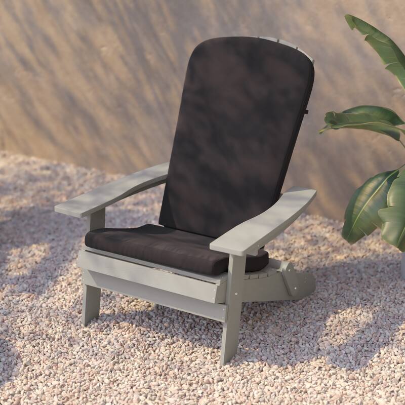 Indoor/Outdoor Folding Adirondack Chairs with Cushions - Set of 2 - 30.25"W x 34"D x 37"H