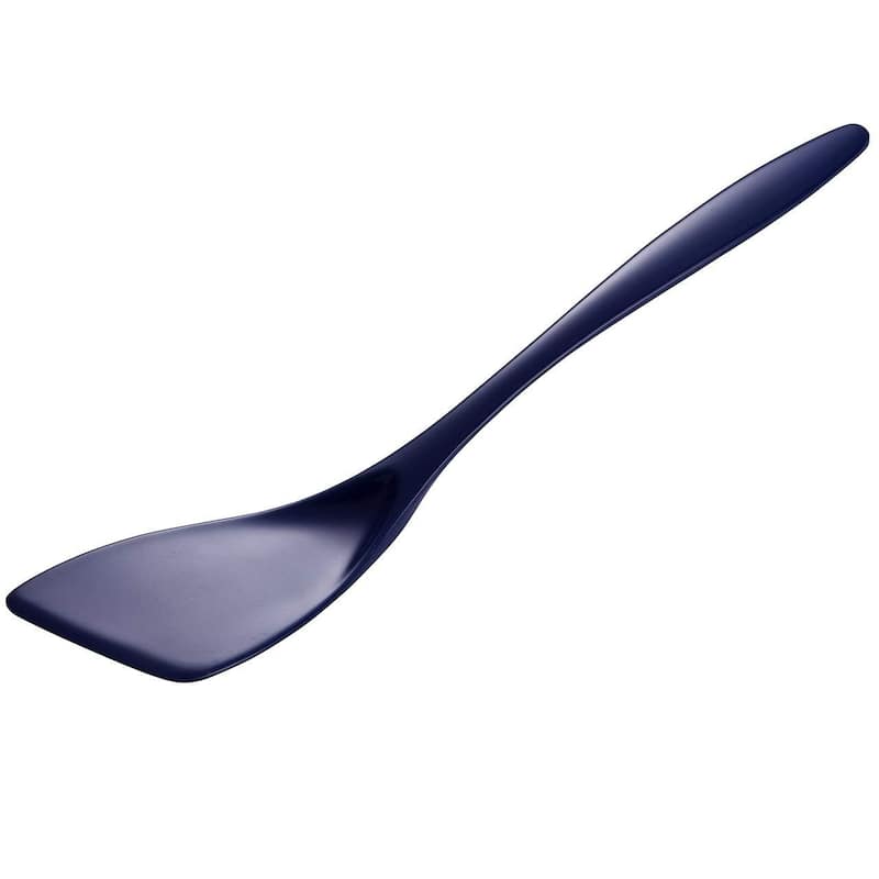 Hutzler 12.5 Inch Melamine Angled Solid Turner Spatula - Blue