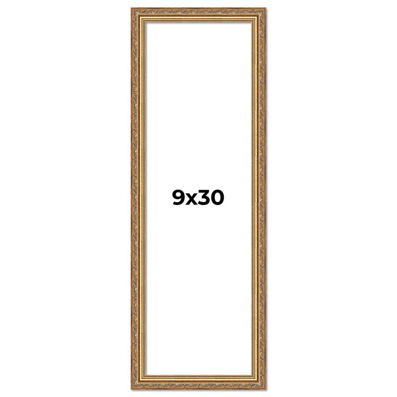 9x30 Frame Red Solid Wood Picture Frame Width 1.75 Inches | Interior Frame Depth 1 13/16 Inches