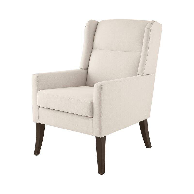 Upholstered Wingback Accent Chair with Wooden Legs and High Back, Modern Living Room Armchair