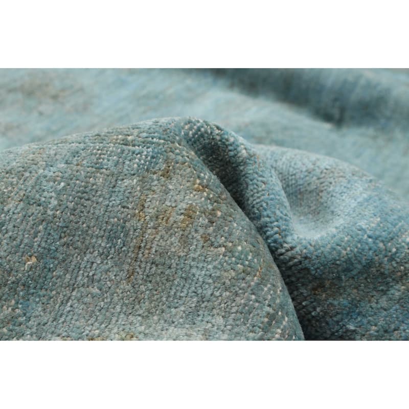 ECARPETGALLERY Hand-knotted Vibrance Teal Wool Rug - 5'6 x 8'2