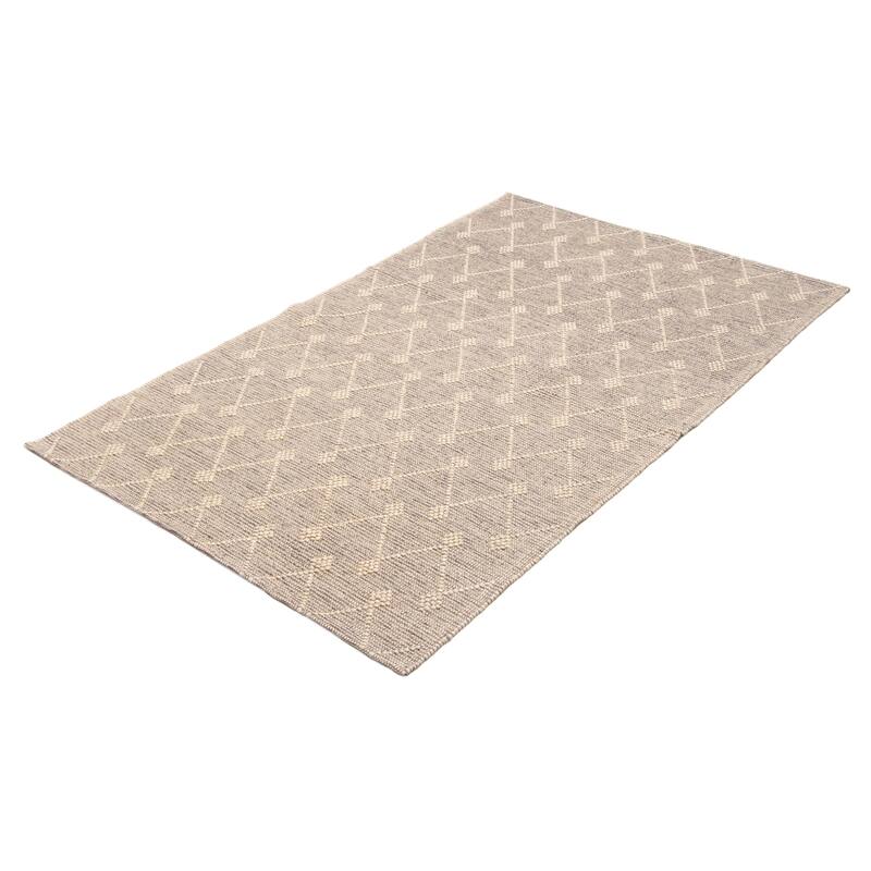 ECARPETGALLERY Braid weave Sienna Grey Wool Rug - 5'0 x 8'6