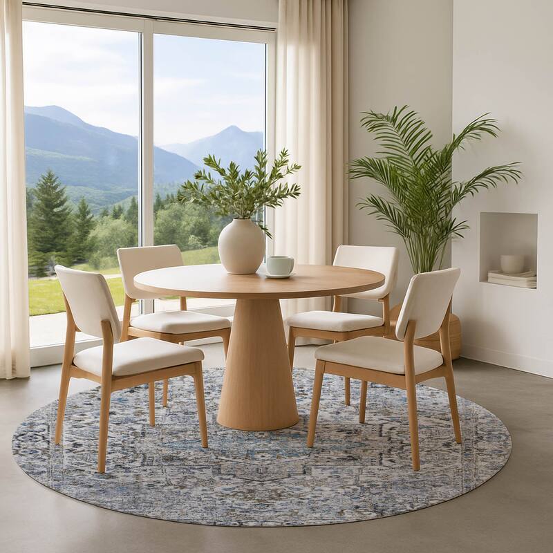 Premium Washable Super Soft Traditional Mayfield Rug - Linen - 8' x 8'