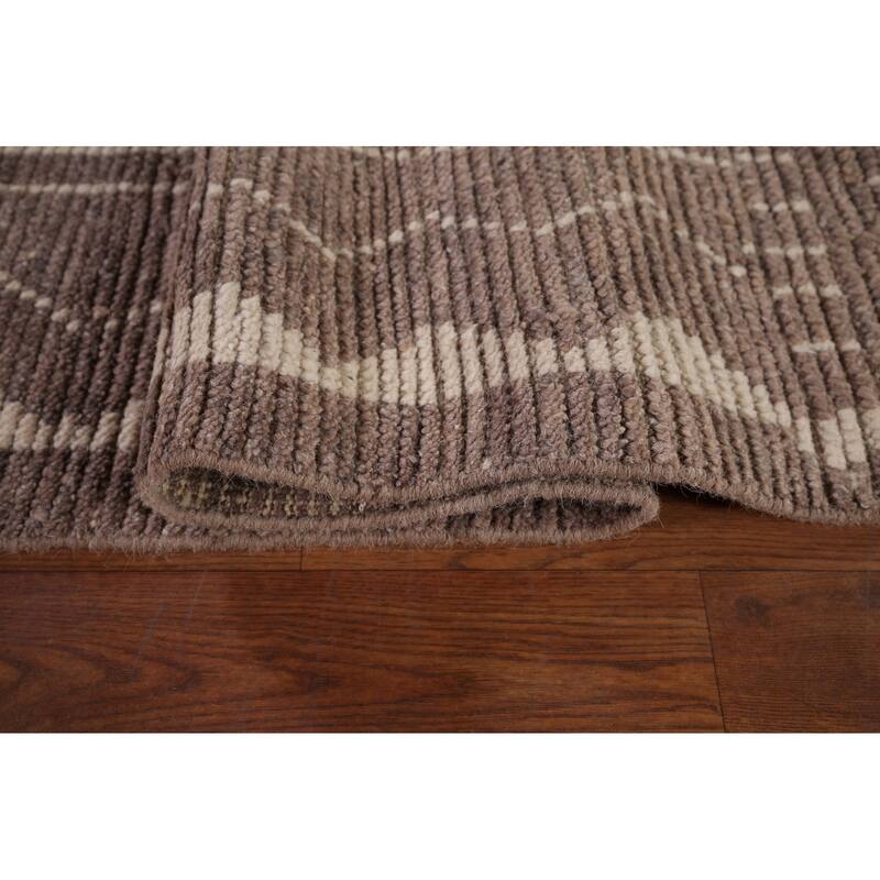 Earth Tone Moroccan Oriental Area Rug Hand-Knotted Wool Carpet - 8'10"x 12'4"