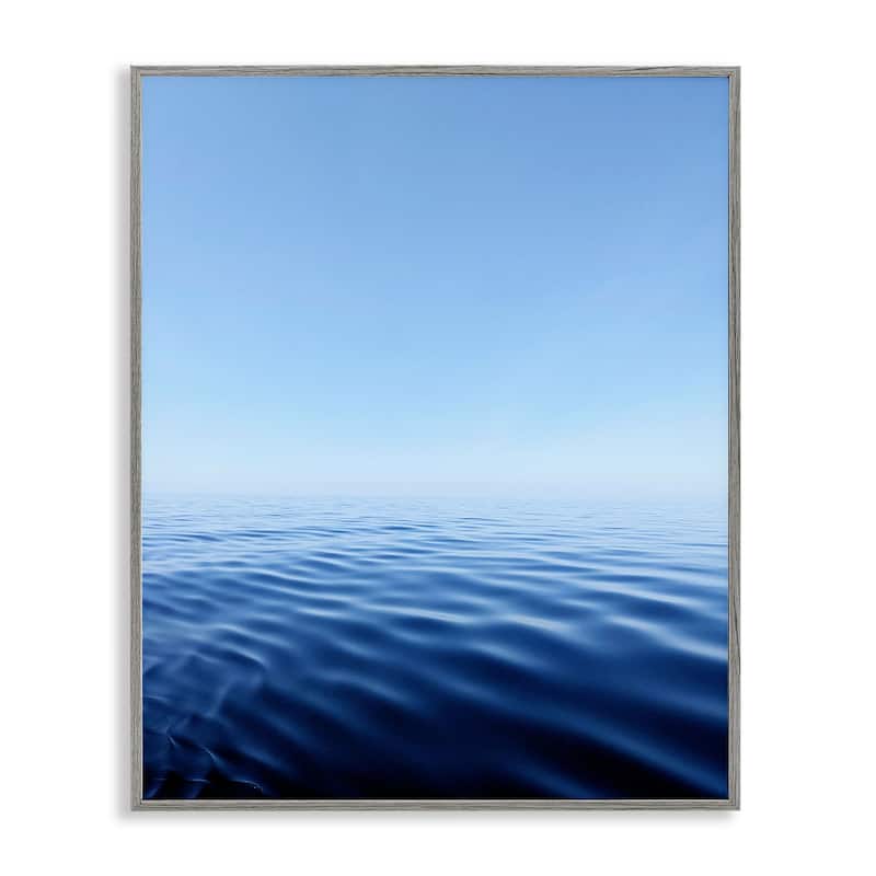Stupell Cool Blue Ocean Ripples Framed Giclee Art Design By Kali Wilson - 11 x 14 - Grey