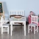 preview thumbnail 1 of 7, Qaba Kids Table and 2 Chairs Set 3 Pieces Toddler Multi-usage Desk Indoor Arts & Crafts Study Rest Snack Time Easy Assembly Grey Table Size: 23.5"L x 19.75"W x 19"H - Grey and White
