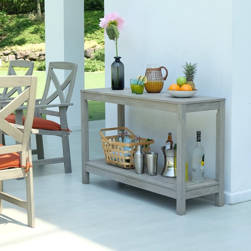 Cambridge Casual Lincoln Outdoor Console Table - Weathered Gray