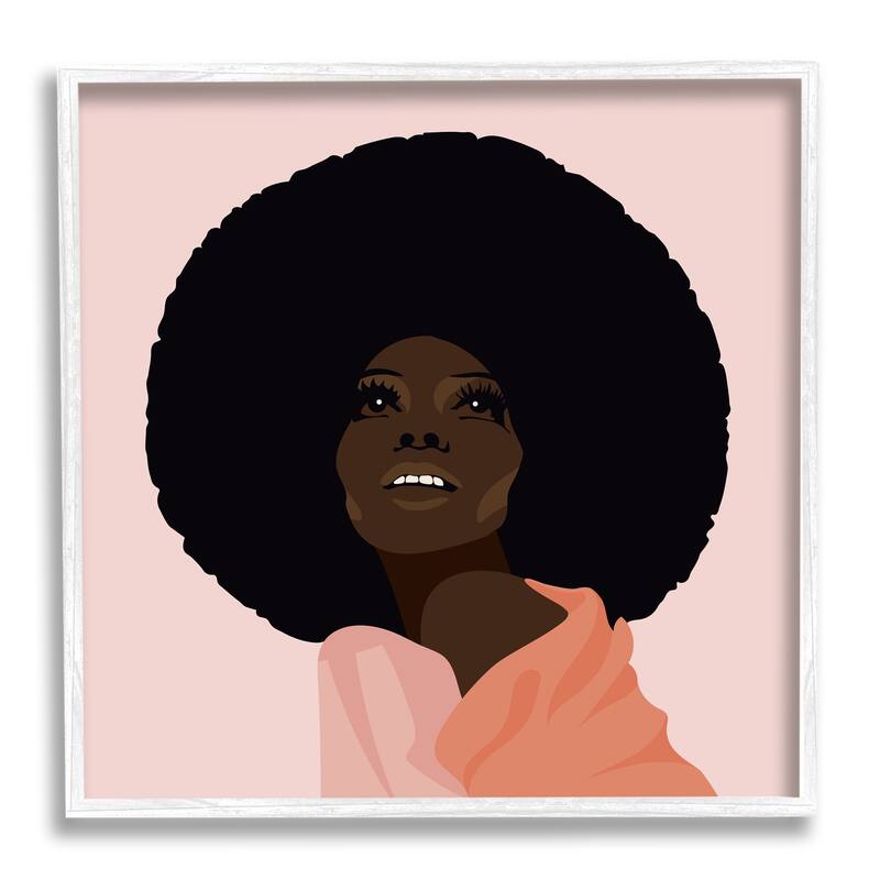 Stupell African American Woman Wearing Pink Glam Fashion Framed Wall Art - Brown