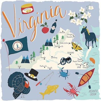 Virginia Home 4-Pack Absorbent Stone Coasters with Protective Cork Backing 4" Square Made in The USA Artistic Easily Wipes Clean