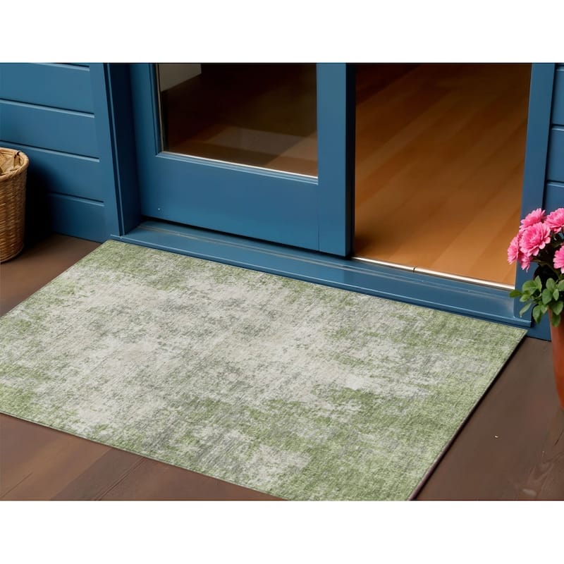 HomeRoots Abstract Transitional Rectangle Outdoor Rug - 3' x 5'