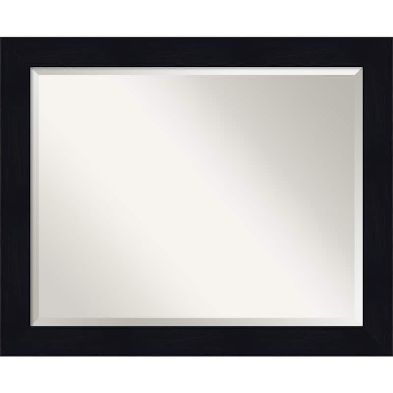Beveled Wood Wall Mirror - Shiplap Navy Frame