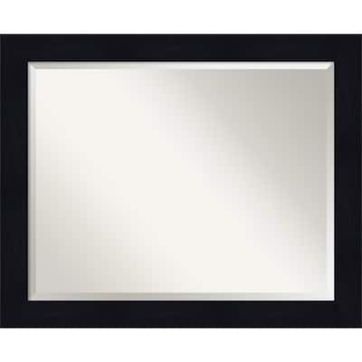 Beveled Wood Wall Mirror - Shiplap Navy Frame