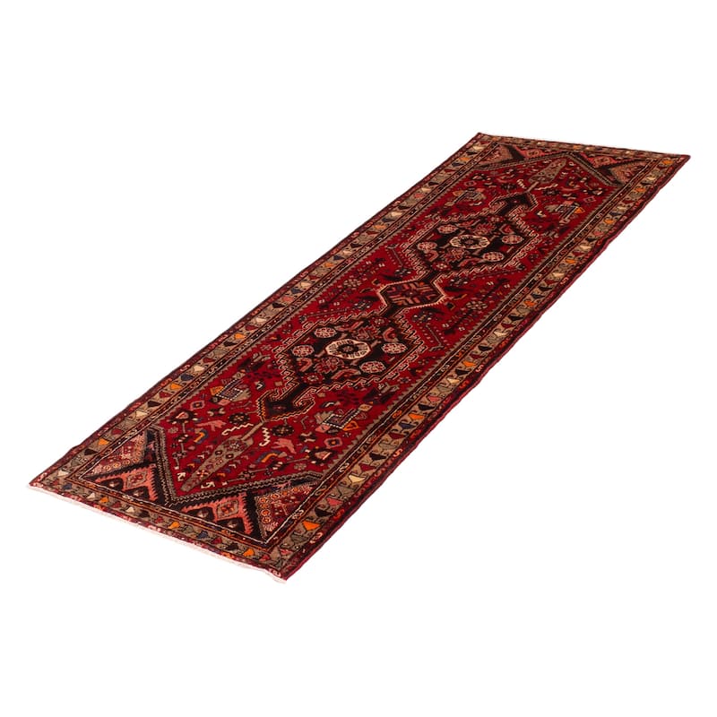 ECARPETGALLERY Hand-knotted Anadol Red Wool Rug - 3'5 x 9'9
