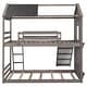 preview thumbnail 8 of 46, Twin Over Twin Bunk Bed Wood Bed with Slide and Ladder
