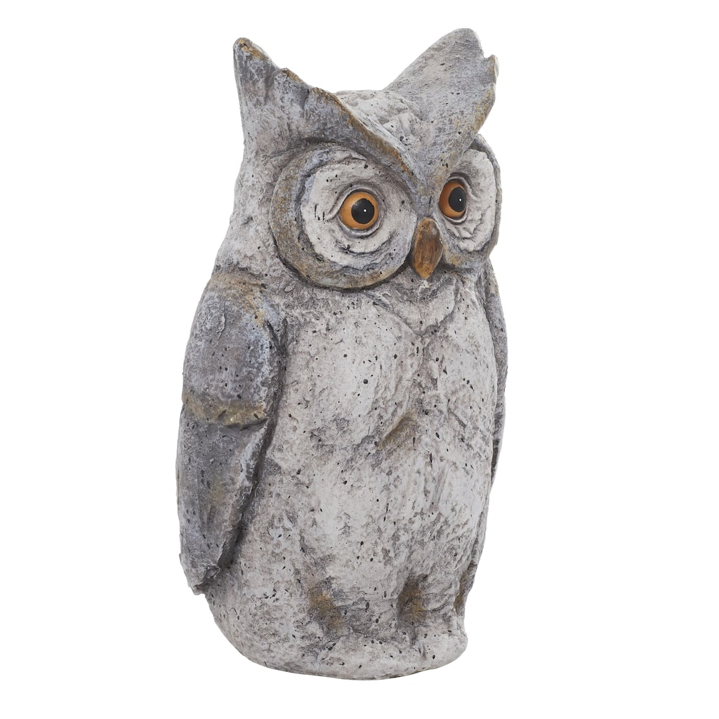 Polystone Owl Indoor Outdoor Decorative Garden Sculpture - Gray - Roche River Decor