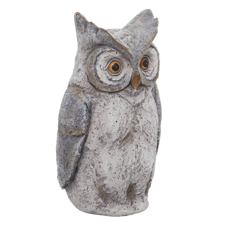Polystone Owl Indoor Outdoor Decorative Garden Sculpture - Gray - Roche River Decor - Gray