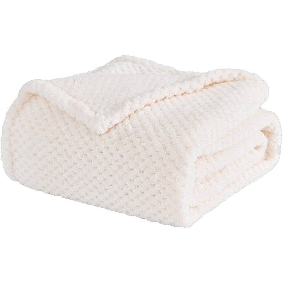 Ivory fleece blanket deals