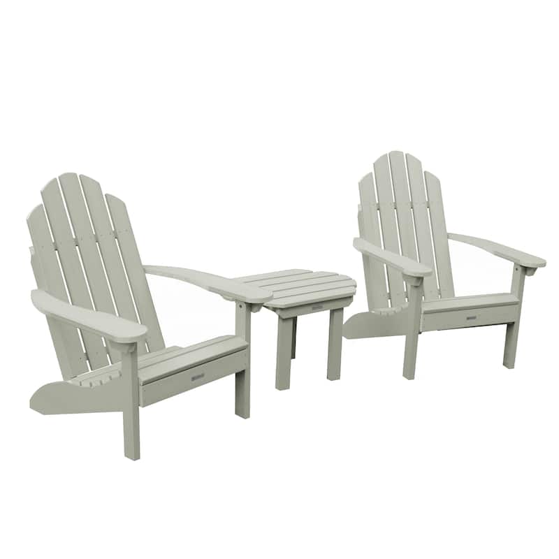 2 Classic Westport Adirondack Chairs and Side Table - Eucalyptus