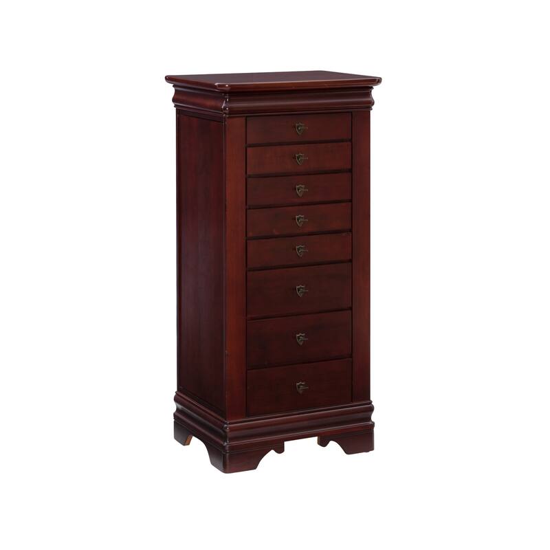 Flip-Top Wooden Jewelry Armoire with 8-Drawer - 42.75" - Brown