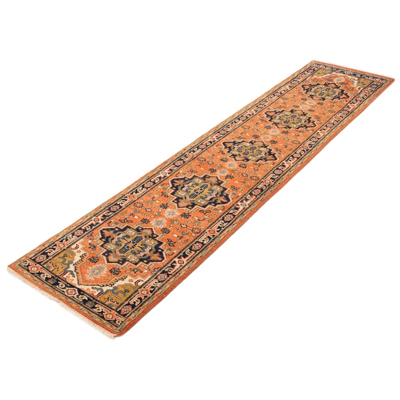 ECARPETGALLERY Hand-knotted Serapi Heritage Copper Wool Rug - 2'8 x 11'8