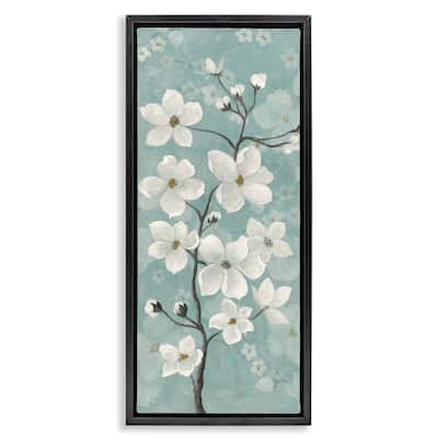 Stupell Apple Blossom on Green Framed Floater Canvas Wall Art Design By Janet Tava