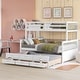 preview thumbnail 1 of 8, Twin-Over-Full Bunk Bed with Twin size Trundle , Separable Bunk Bed with Drawers for Bedroom - White
