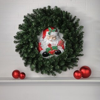 15" Resin Santa With Presents Wall Plaque
