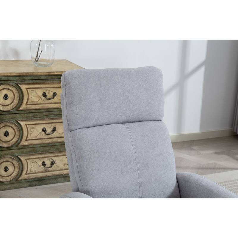 270° Swivel Glider Recliner with Heated Massage, 300LBS Velvet Recliner with Locking Handle & Deep Side Storage